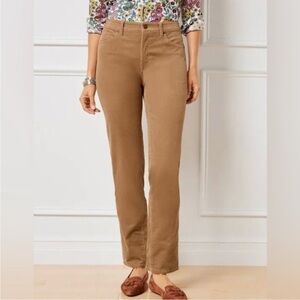 Talbots Heritage Brown Corduroy pants straight leg stretch size 12 P